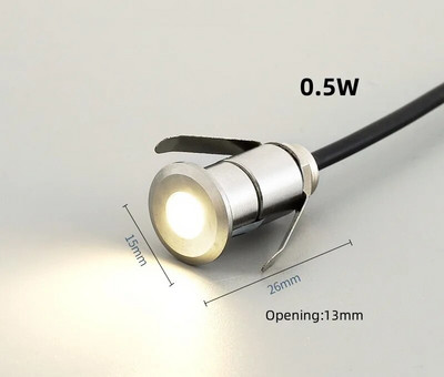 1W Mini LED IP68 Impermeabil Lampă subacvatică pentru piscină din oțel inoxidabil DC12V 24V Calea scărilor Lumină subterană pentru punte de grădină