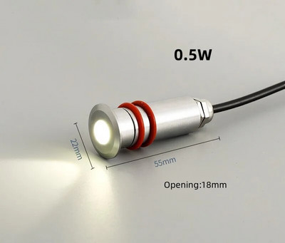 1W Mini LED IP68 Impermeabil Lampă subacvatică pentru piscină din oțel inoxidabil DC12V 24V Calea scărilor Lumină subterană pentru punte de grădină