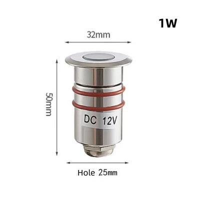 1W Mini LED IP68 Impermeabil Lampă subacvatică pentru piscină din oțel inoxidabil DC12V 24V Calea scărilor Lumină subterană pentru punte de grădină