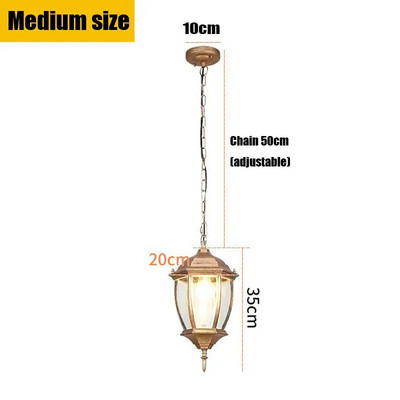 Grădină retro europeană Candelabru rezistent la apă pentru culoar/coridor/balcon Candelabru pentru curte Foișor/Raft pentru viță de vie Lumină suspendată