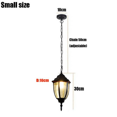Grădină retro europeană Candelabru rezistent la apă pentru culoar/coridor/balcon Candelabru pentru curte Foișor/Raft pentru viță de vie Lumină suspendată