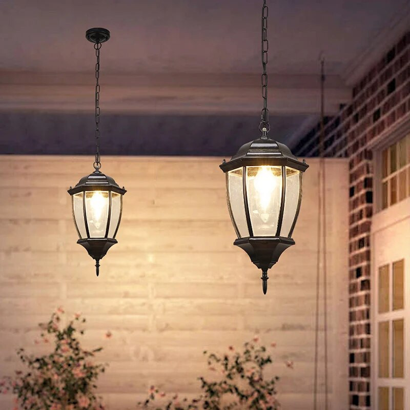 Euroopa retro aia välistingimustes veekindel lühter vahekäik/koridor/rõdu lühter sisehoovi vaatetorn/viinapuu riiuli rippvalgusti