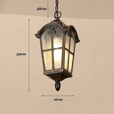 Ευρωπαϊκός αδιάβροχος πολυέλαιος διακοσμητικά φωτιστικά εξωτερικού χώρου Μπαλκονιού Κρεμαστό κρεμαστό αμπελώνα Φωτιστικό βίλας