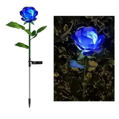 Lumini solare cu 7 capete de crin, în aer liber, impermeabilă, curte, grădină, decorațiuni de Crăciun, cu LED, lumini artificiale cu flori de trandafir