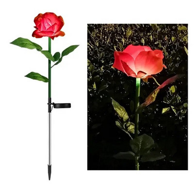 Lumini solare cu 7 capete de crin, în aer liber, impermeabilă, curte, grădină, decorațiuni de Crăciun, cu LED, lumini artificiale cu flori de trandafir