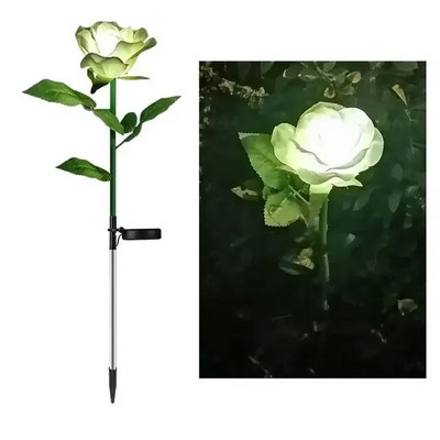 Lumini solare cu 7 capete de crin, în aer liber, impermeabilă, curte, grădină, decorațiuni de Crăciun, cu LED, lumini artificiale cu flori de trandafir