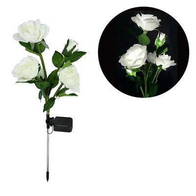 Lumini solare cu 5 capete Lumini solare decorative de exterior pentru gradina, cu flori de trandafir, pentru decorarea gradinii de curte