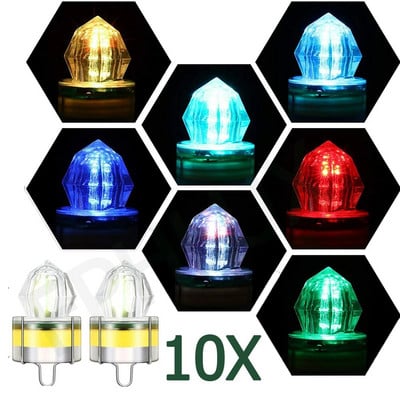 10X ABS vízálló LED Mini ABS horgászcsali könnyű tintahal mélycsepp víz alatti halcsali lámpa lámpák fehér zöld színes fények