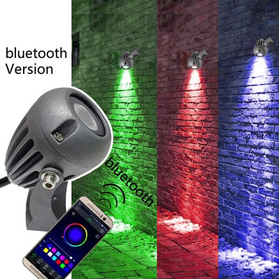 5W 12W LED prožektorius, skirtas lauko sieninei statybai, parduotuvei namo 220V šiltai šaltai baltai RGB nuotoliniu būdu „Bluetooth“ vandeniui atsparūs IP66 taškiniai šviestuvai