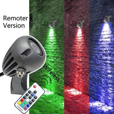 5W 12W LED prožektorius, skirtas lauko sieninei statybai, parduotuvei namo 220V šiltai šaltai baltai RGB nuotoliniu būdu „Bluetooth“ vandeniui atsparūs IP66 taškiniai šviestuvai