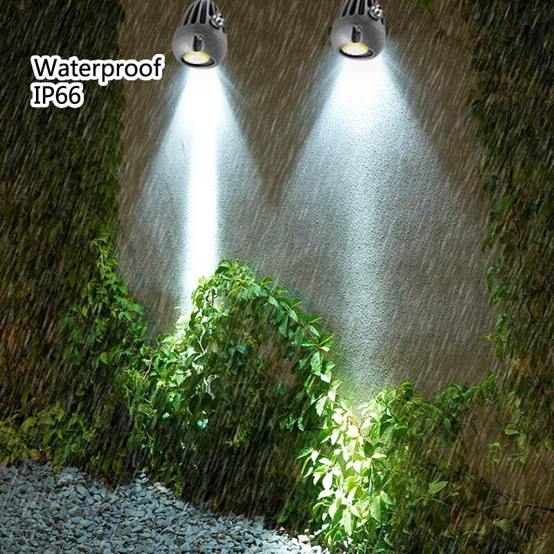 5W 12W LED prožektorius, skirtas lauko sieninei statybai, parduotuvei namo 220V šiltai šaltai baltai RGB nuotoliniu būdu „Bluetooth“ vandeniui atsparūs IP66 taškiniai šviestuvai