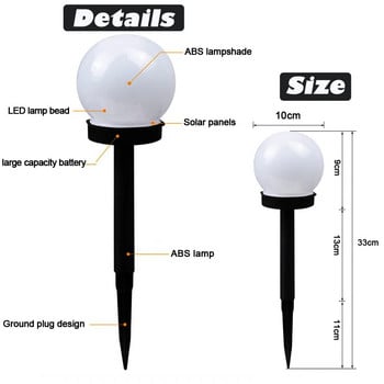 2/4/8 бр./Партида LED градинска лампа със слънчева енергия Лятна къмпинг Водоустойчива заземителна щепсела Сферична крушка Светлини за тревата Пейзажна лампа