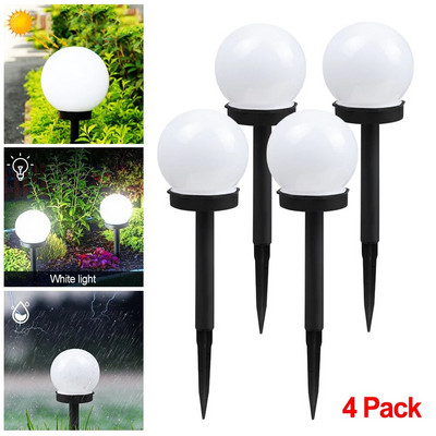 2/4/8gab/partija LED ar saules enerģiju darbināms dārza apgaismojums vasaras kempingam, ūdensnecaurlaidīgs zemes spraudnis, sfēriskā spuldze, zāliena gaismas ainavas lampa