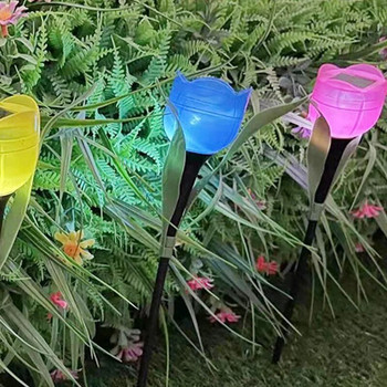 Υπαίθριο Led Solar Light Φωτιστικό λουλουδιών Τουλίπα Αδιάβροχο Φωτιστικά γκαζόν πάσσαλος κήπου Μόνιμη διακόσμηση για Διακόσμηση πάρτι εξωτερικού χώρου αυλής
