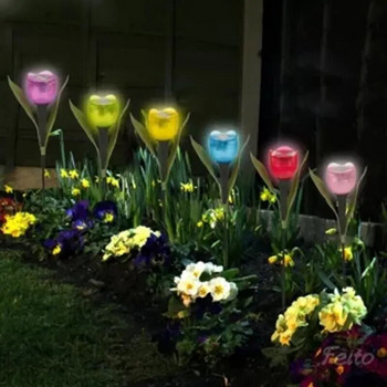 Υπαίθριο Led Solar Light Φωτιστικό λουλουδιών Τουλίπα Αδιάβροχο Φωτιστικά γκαζόν πάσσαλος κήπου Μόνιμη διακόσμηση για Διακόσμηση πάρτι εξωτερικού χώρου αυλής