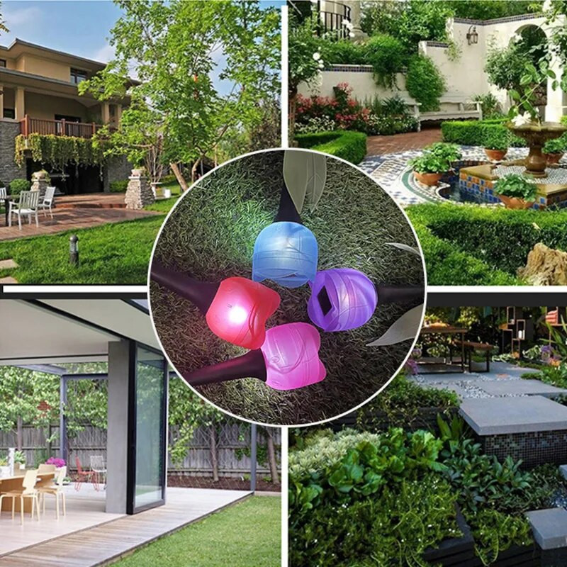 Lauko LED saulės šviesos tulpių gėlių lempa vandeniui atspari sodo vejos lemputė stovi kiemo lauko vakarėlio dekoravimui