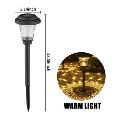 Lumini solare de exterior Lămpi noi de grădină alimentate Calea peisajului impermeabilă pentru curte, curte, iarbă, curte, iluminat decorativ cu LED