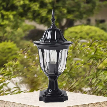 Отлята под налягане алуминиева колонна лампа Водоустойчива на открито Европейски стил Дворна колона Главна лампа Оградна лампа