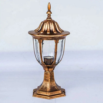 Отлята под налягане алуминиева колонна лампа Водоустойчива на открито Европейски стил Дворна колона Главна лампа Оградна лампа