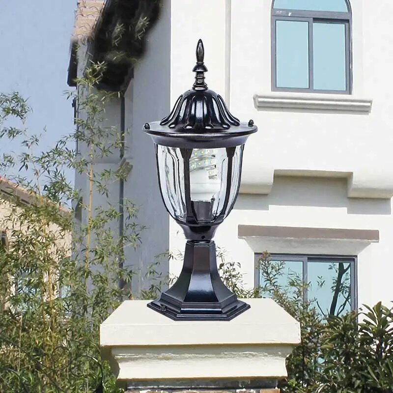 Hliníkové tlakovo liate stĺpové svietidlo, vodotesné, vonkajšie, európsky štýl, nádvorie, stĺpové svietidlo, plotové svietidlo