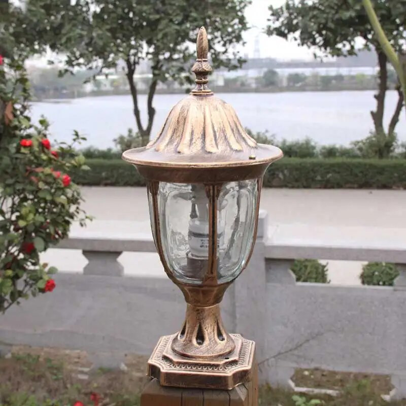 Hliníkové tlakovo liate stĺpové svietidlo, vodotesné, vonkajšie, európsky štýl, nádvorie, stĺpové svietidlo, plotové svietidlo
