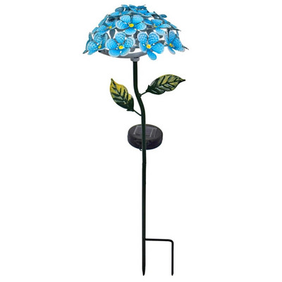 Lumină solară cu LED, hortensie artificială, flori de simulare, în aer liber, impermeabilă, grădină, peluză, trandafiri, artă pentru curte, pentru decorarea casei