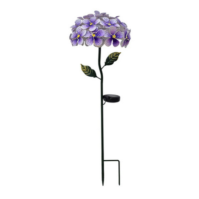 Lumină solară cu LED, hortensie artificială, flori de simulare, în aer liber, impermeabilă, grădină, peluză, trandafiri, artă pentru curte, pentru decorarea casei