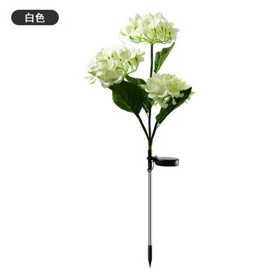 Lumină solară cu LED, hortensie artificială, flori de simulare, în aer liber, impermeabilă, grădină, peluză, trandafiri, artă pentru curte, pentru decorarea casei