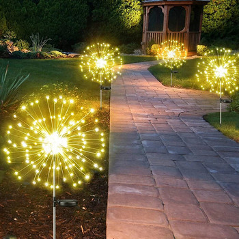 Ηλιακά Φωτιστικά Πυροτεχνήματα 90/120/150/200 Φωτιστικό Πυροτεχνημάτων LED Κήπος Γρασίδι Τοπίο Διακόσμηση Χριστουγεννιάτικα Φωτάκια Ηλιακό Φωτιστικό