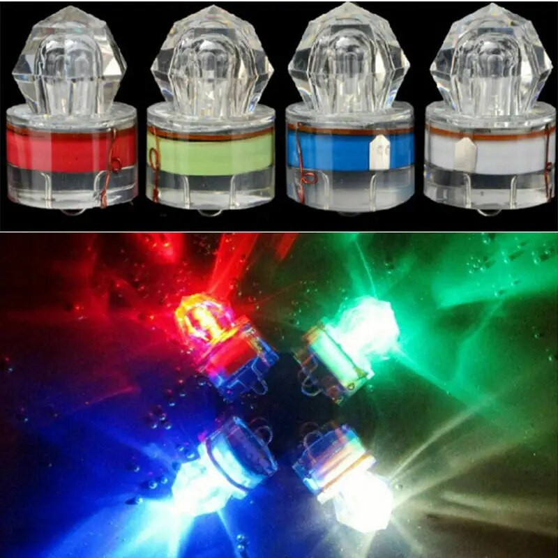 Πολύχρωμο Mini Fishing Lure Light LED Deep Drop Underwater Diamond Fishing Squid Fishing Bait Φωτεινό δόλωμα για προσέλκυση ψαριών