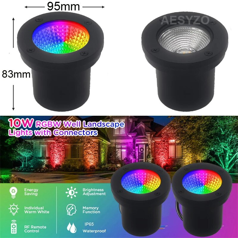 RGB Ζεστός λευκός φωτισμός τοπίου 10W LED Buried Light Αδιάβροχο υπόγειο φωτιστικό εξωτερικού χώρου κήπου Pathpay Tree Stairs Deck Light