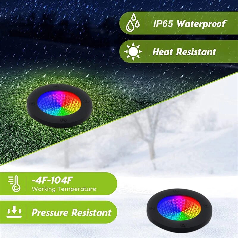 RGB Ζεστός λευκός φωτισμός τοπίου 10W LED Buried Light Αδιάβροχο υπόγειο φωτιστικό εξωτερικού χώρου κήπου Pathpay Tree Stairs Deck Light