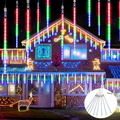 8 gab. 30cm meteoru dušas lietus gaismas āra gaismas virtenes kaskādes krītoša lietus āra gaisma Ziemassvētku eglītes dekorēšanai