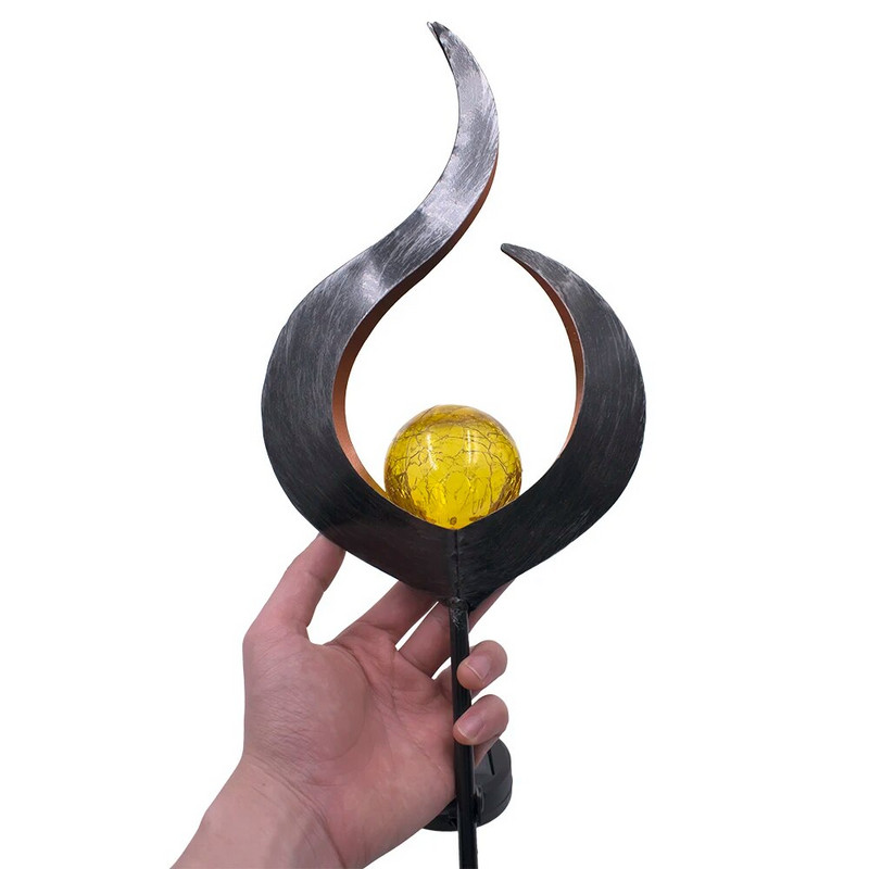 Najnovšie solárne plameňové svetlo kovové LED ozdobné krajinné svetlo vonkajšie plameňové svetlo trávnik záhradná dekorácia