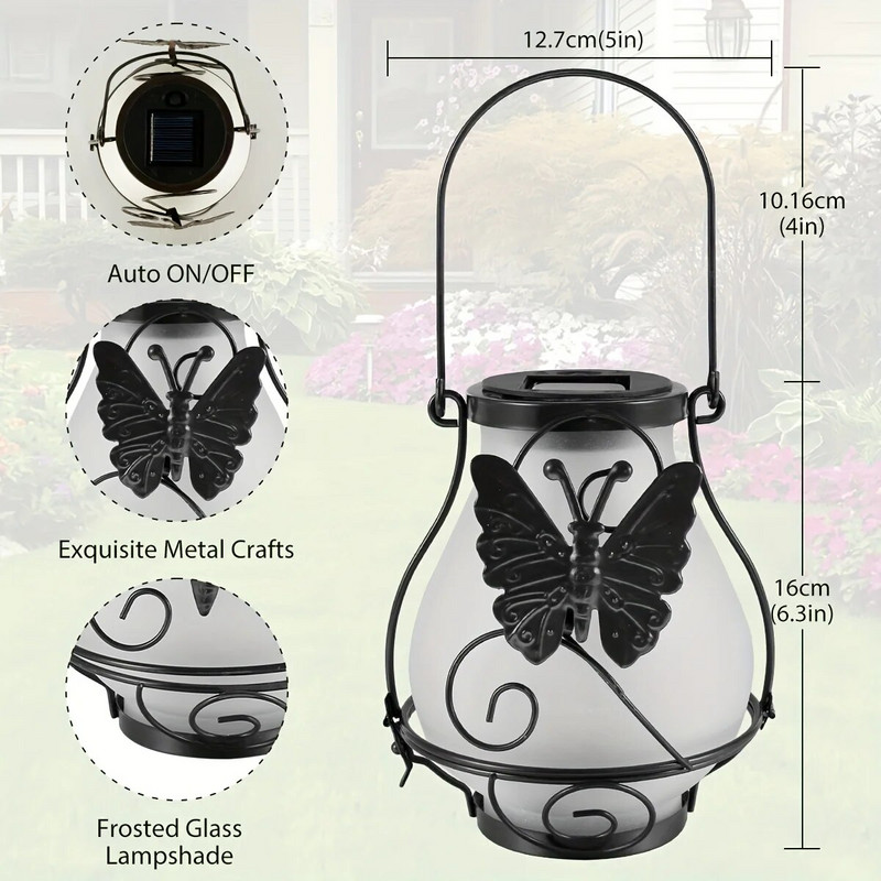 Plameno svjetlo na solarno napajanje vilin konjic Vanjska viseća svjetiljka kolibrić Metalna statua životinje LED vodootporna svjetiljka leptir