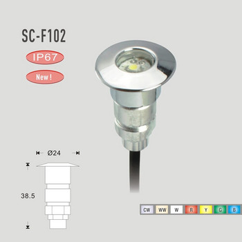 LED лампа за подови стълби, IP67Водоустойчиво подземно точково осветление, Външно ниско напрежение 12V LED Ландшафтна лампа за павета