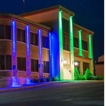 Външен LED стенен прожектор 5W 9W 12W Еднолъчеви светлини 220V Червен Зелен Син RGB стенна лампа IP66 Водоустойчива за ландшафтно осветление