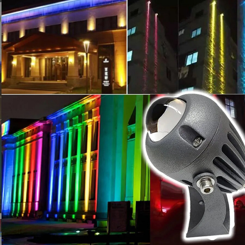 Spot de perete cu LED de exterior 5W 9W 12W Lumini cu un fascicul 220V Roșu Verde Albastru RGB Lampă de perete IP66 rezistentă la apă pentru iluminarea peisajului