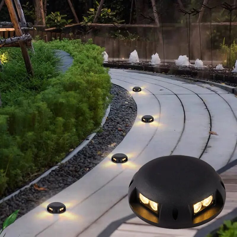 Pinnale paigaldatav maetud LED-valgusti veekindel maapealne trepiastmevalgusti aia sisehoovi jalavalgusti (1/2/4 valgusvihku)