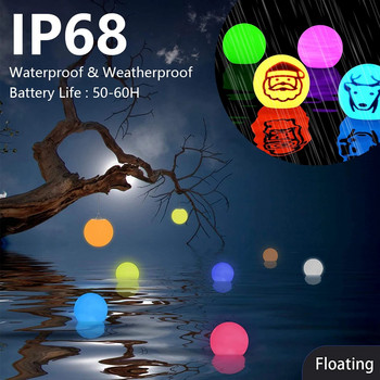 4бр. Плаващи светлини за басейн с 16 цвята Топка за светлини за подводен басейн на открито, водоустойчива с дистанционно за басейн, градина