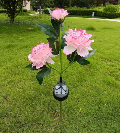 Lumini decorative de Crăciun cu LED-uri solare pentru grădină de bujori, iarnă, în aer liber, rezistentă la apă, atmosferă, trandafir, lumini pentru flori