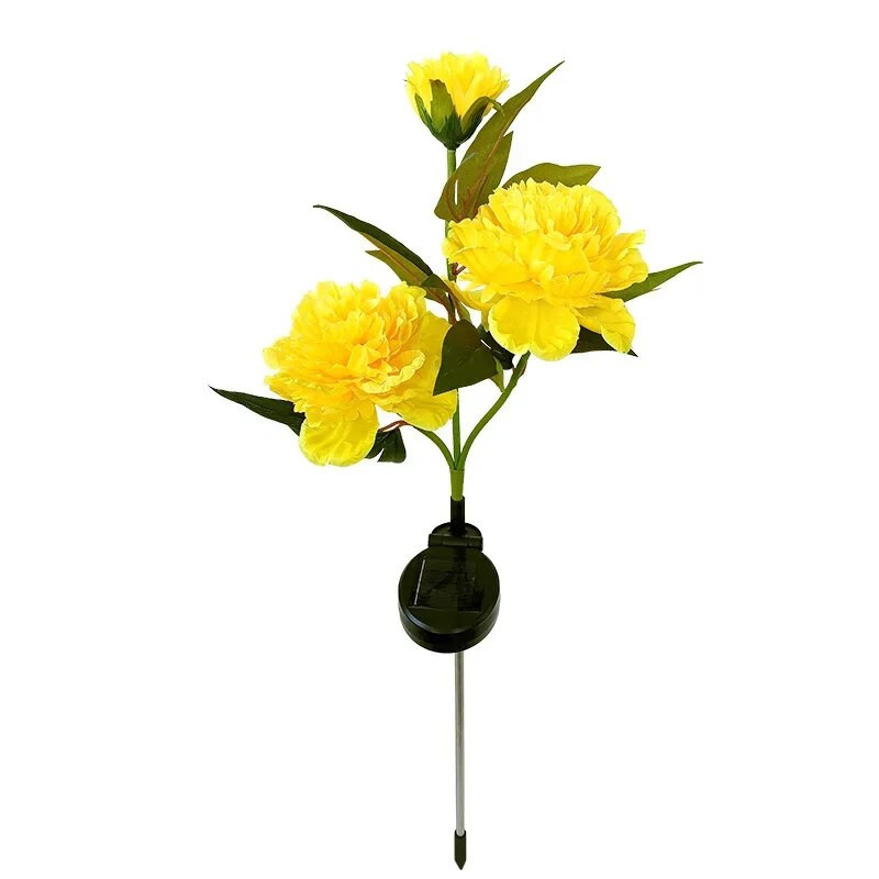 Saules LED peoniju dārza Ziemassvētku dekoratīvās gaismas zāliena āra ūdensnecaurlaidīga atmosfēras lampa Rožu simulācijas ziedu gaismas