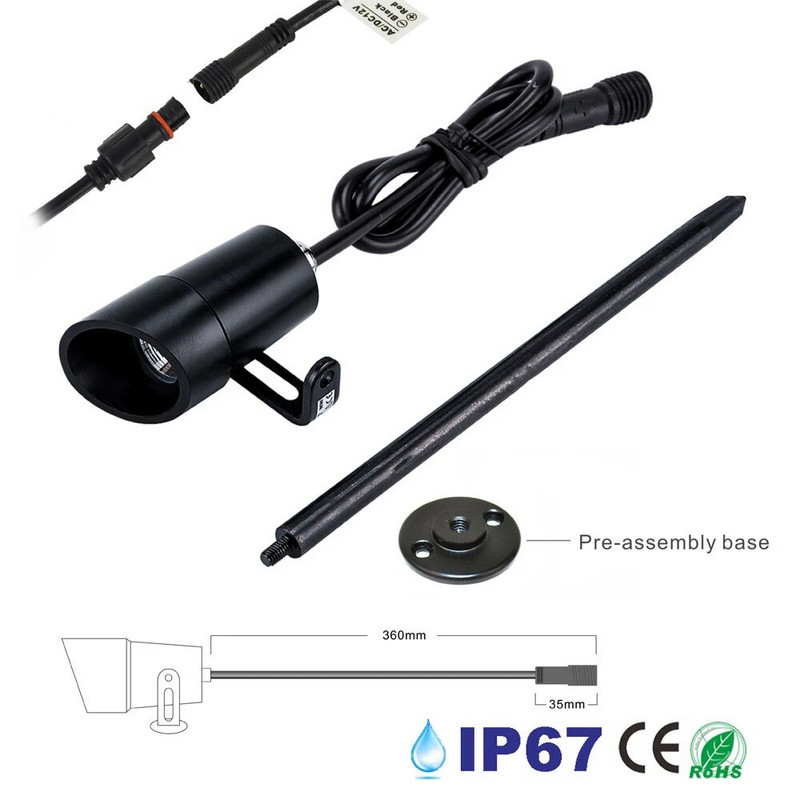 Āra LED COB dārza prožektori 3 W alumīnija smaile zāliena lampa 12V 24V ceļa ainavas gaisma IP67 ūdensizturīgs zāliena vietas apgaismojums