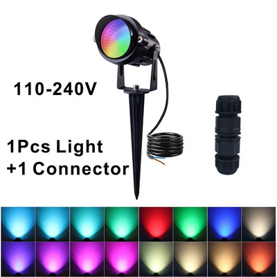 Livrare gratuită 10W Spike lumini pentru peisaj RGB în aer liber + lampă LED COB impermeabilă pentru iluminat de grădină