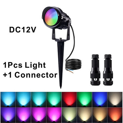Livrare gratuită 10W Spike lumini pentru peisaj RGB în aer liber + lampă LED COB impermeabilă pentru iluminat de grădină