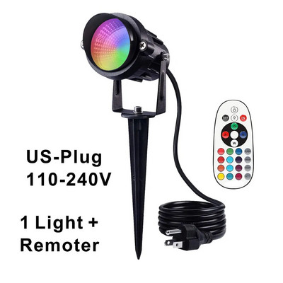 Livrare gratuită 10W Spike lumini pentru peisaj RGB în aer liber + lampă LED COB impermeabilă pentru iluminat de grădină