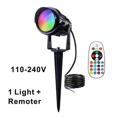 Livrare gratuită 10W Spike lumini pentru peisaj RGB în aer liber + lampă LED COB impermeabilă pentru iluminat de grădină