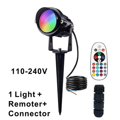 Livrare gratuită 10W Spike lumini pentru peisaj RGB în aer liber + lampă LED COB impermeabilă pentru iluminat de grădină
