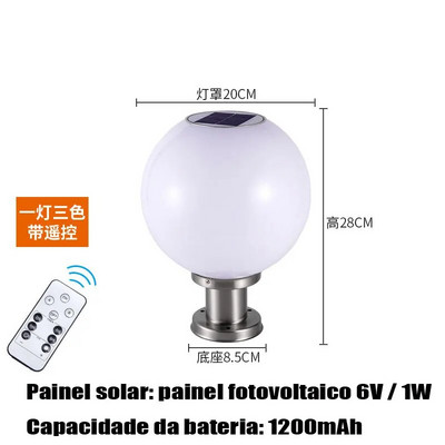 Inginerie/Gospodărie Lampă de perete exterior LED Lampă de grădină Iluminat de grădină Peisaj sferică coloană solară Lampă de cap