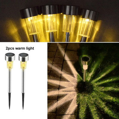2 τεμάχια/Σετ ηλιακός λαμπτήρας Φωτισμός εξωτερικού χώρου κήπου Οριζόντιος Αδιάβροχος ηλιακός λαμπτήρας γκαζόν για διακόσμηση αυλής στο αίθριο του σπιτιού